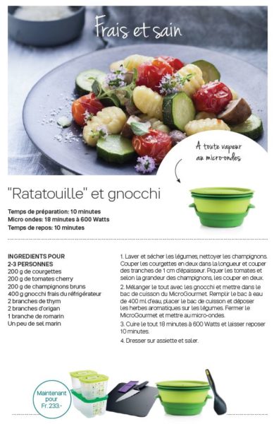 Recette Ratatouille et Gnocchi