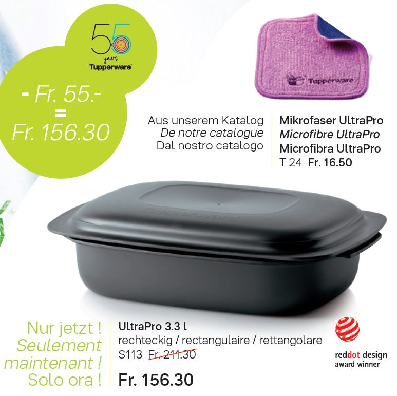 PLAT À LASAGNE ULTRAPRO 3,3L AVEC COUVERCLE