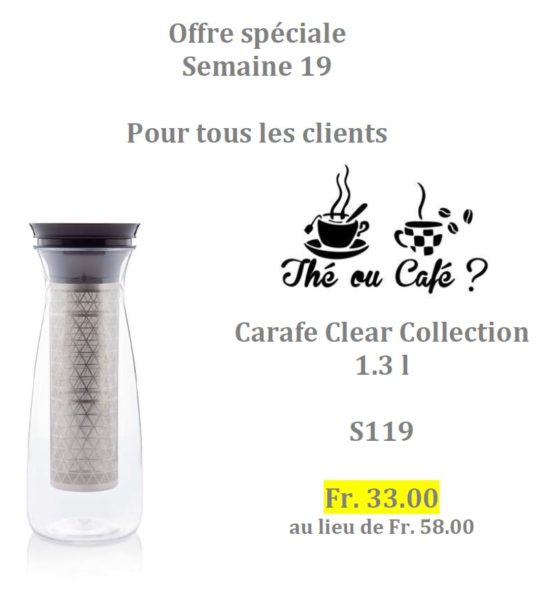 Offre spéciale Tupperware Suisse uniquement du 4 au 31 mai 2020 - Carafe Clear Collection à prix réduit