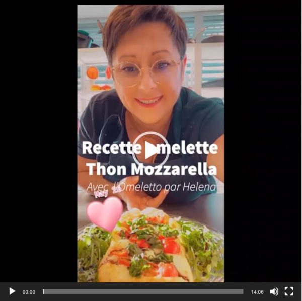 Vidéo de la recette Live Facebook de Helena du Studio Tupperware Lausanne - Omelette Thon, Mozzarella et Tomates cerises